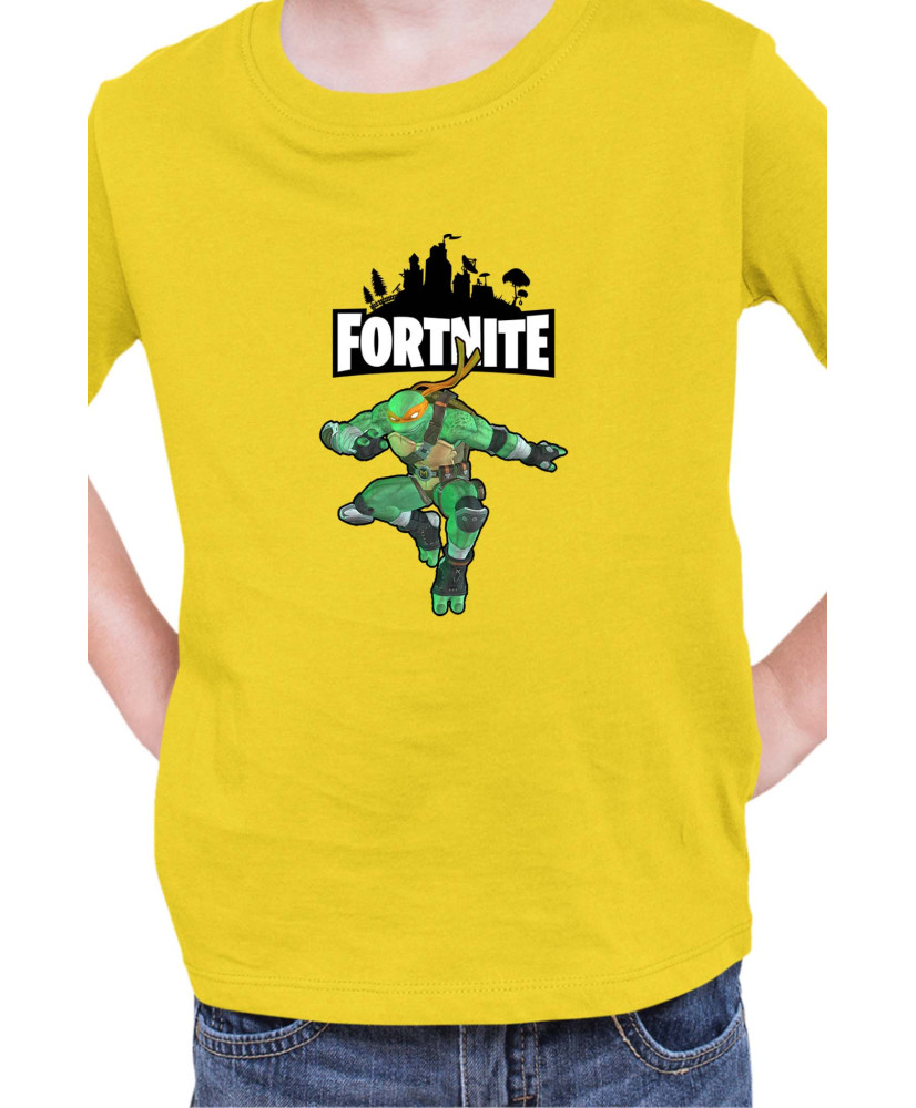Детска Тениска Fortnite Battle Royal Epic Game Skin Tmnt Michelangelo