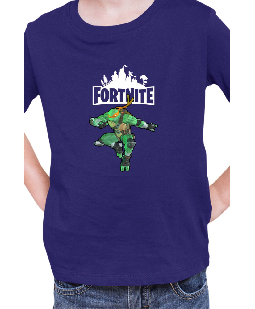 Детска Тениска Fortnite Battle Royal Epic Game Skin Tmnt Michelangelo