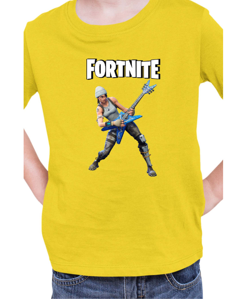 Детска Тениска Fortnite Battle Royale Game Guitar Hero