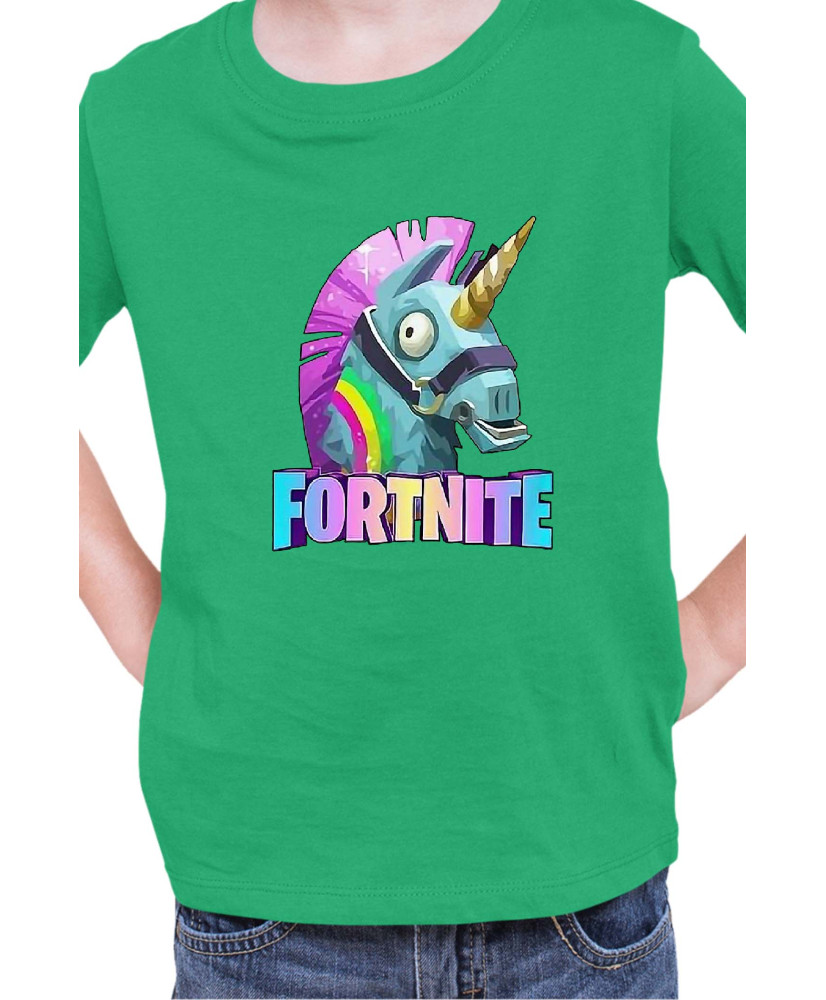 Детска Тениска Fortnite Battle Royale Game Lama Unicorn Детска Тениска Fortnite Battle Royale Game Lama Unicorn
