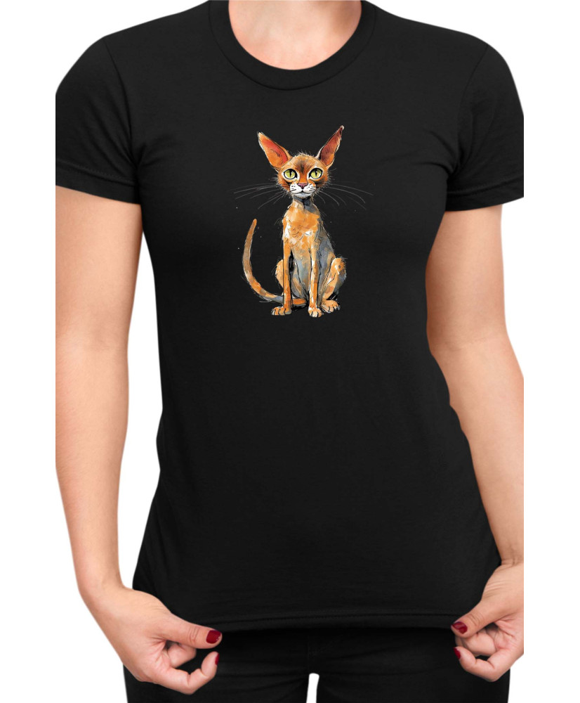 Дамска Тениска Funny Cats Breeds Abyssinian 2