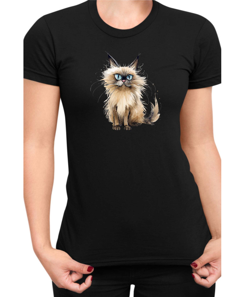 Дамска Тениска Funny Cats Breeds Balinese 2