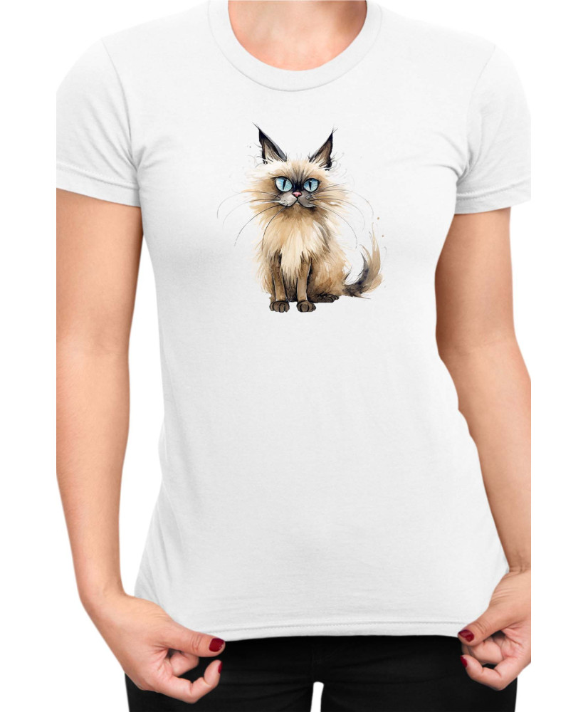 Дамска Тениска Funny Cats Breeds Balinese 2