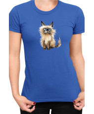 Дамска Тениска Funny Cats Breeds Balinese 2