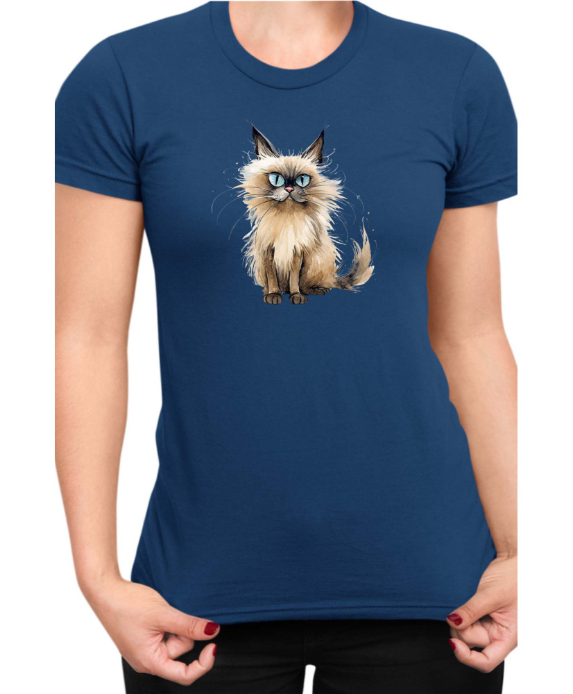 Дамска Тениска Funny Cats Breeds Balinese 2