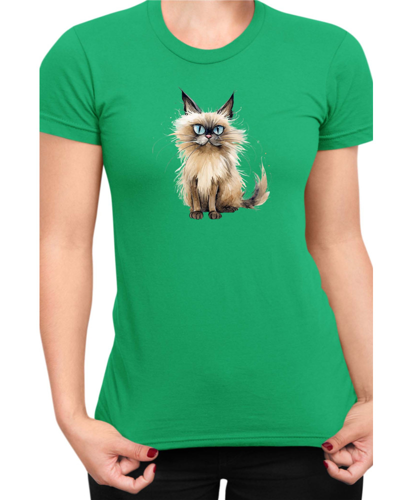 Дамска Тениска Funny Cats Breeds Balinese 2