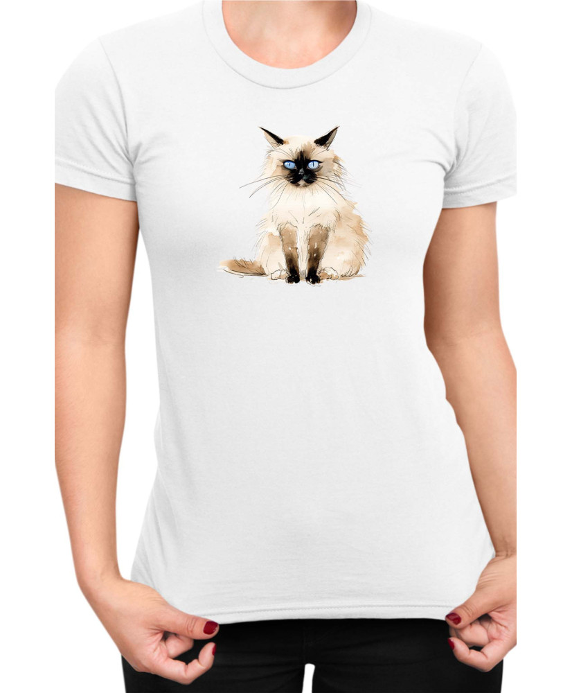 Дамска Тениска Funny Cats Breeds Birman 1