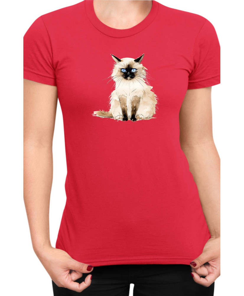 Дамска Тениска Funny Cats Breeds Birman 1