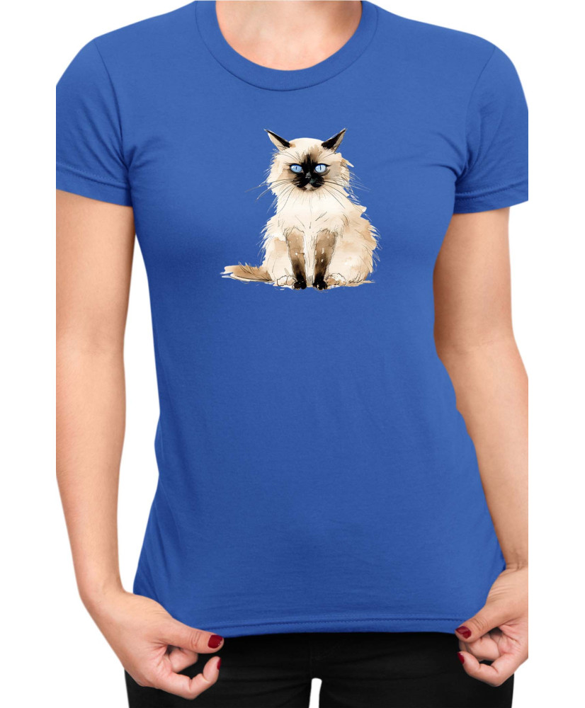 Дамска Тениска Funny Cats Breeds Birman 1