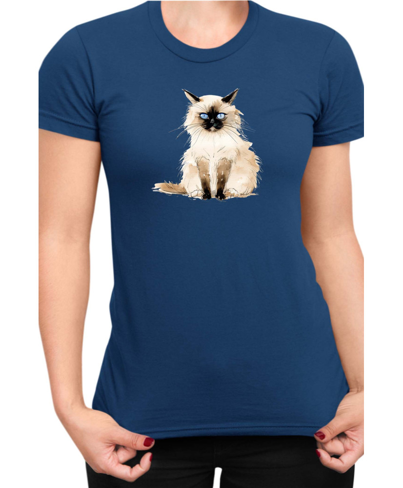Дамска Тениска Funny Cats Breeds Birman 1