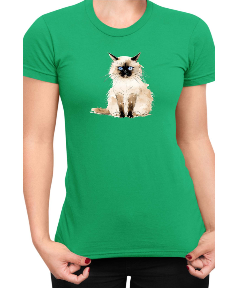 Дамска Тениска Funny Cats Breeds Birman 1