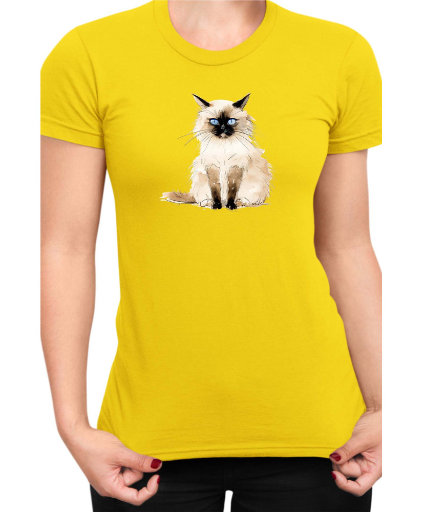 Дамска Тениска Funny Cats Breeds Birman 1