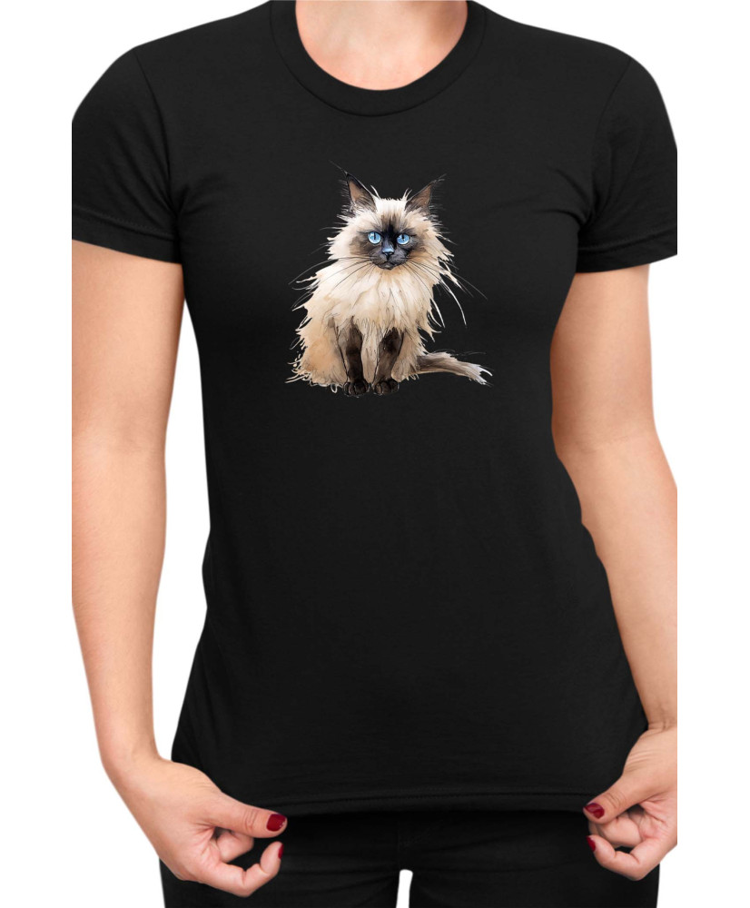 Дамска Тениска Funny Cats Breeds Birman 3