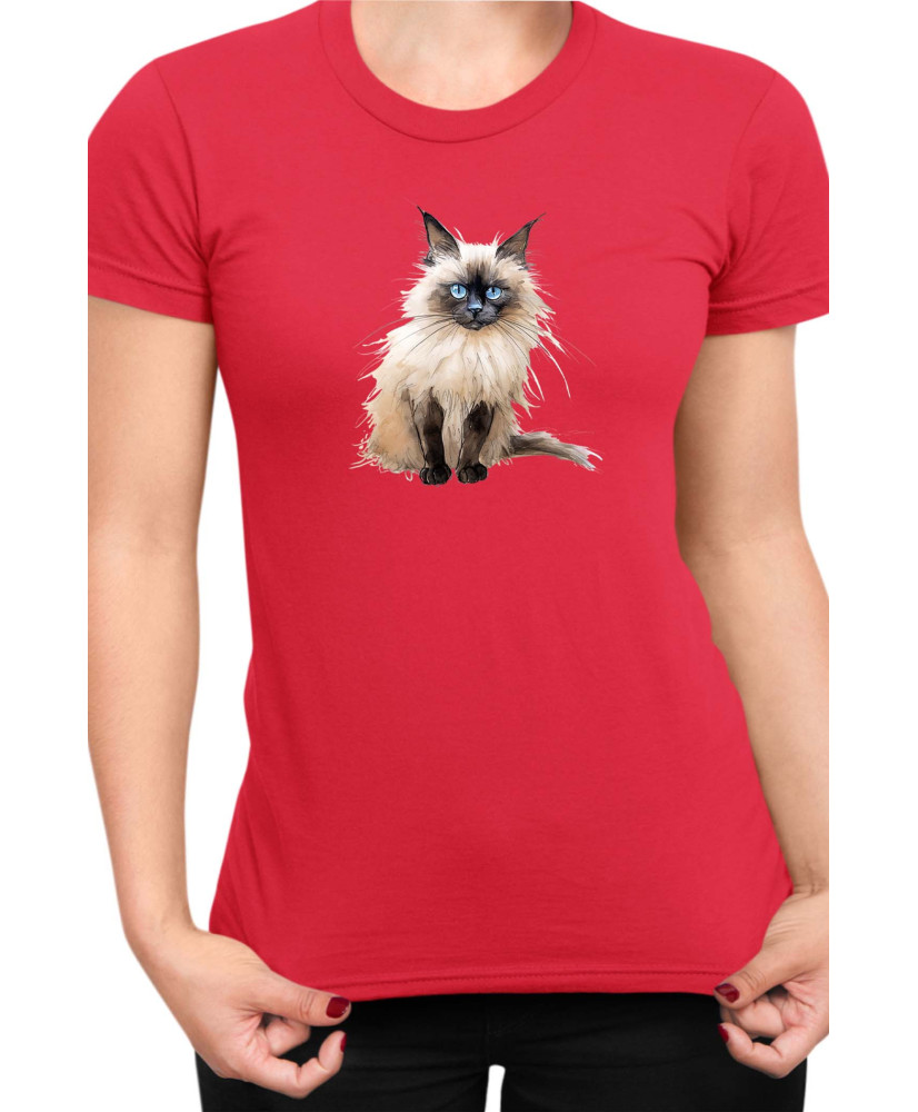 Дамска Тениска Funny Cats Breeds Birman 3
