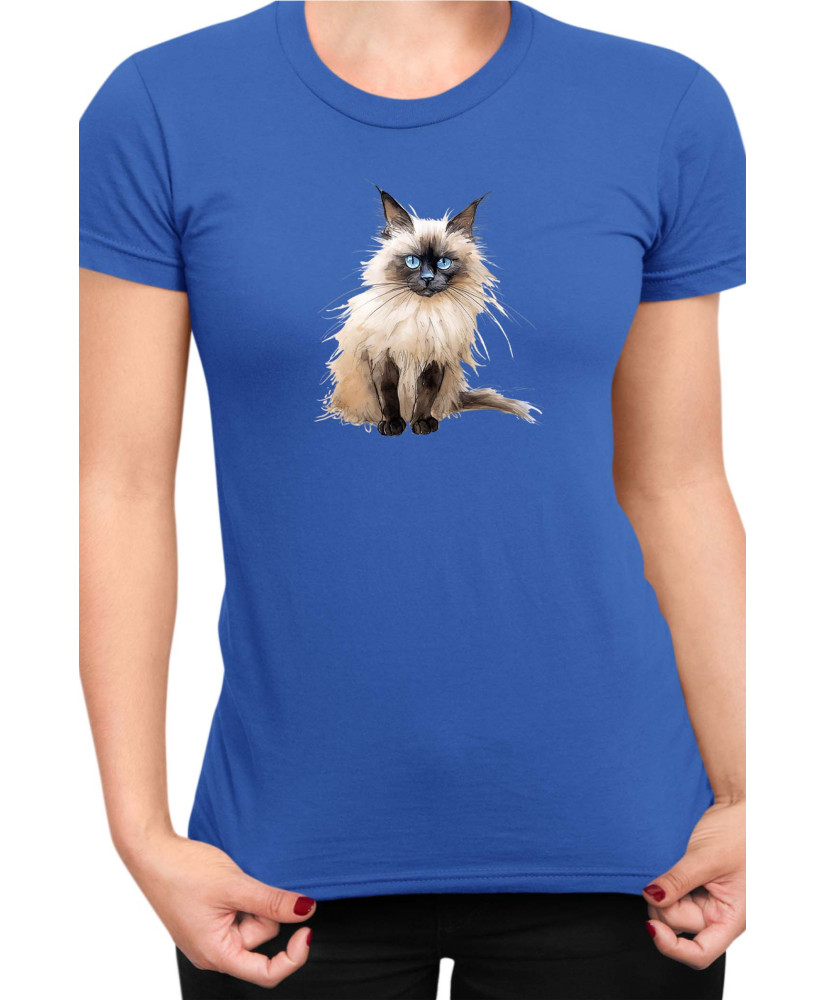 Дамска Тениска Funny Cats Breeds Birman 3
