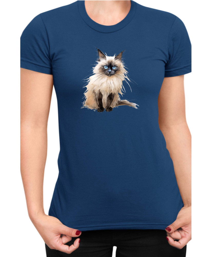 Дамска Тениска Funny Cats Breeds Birman 3