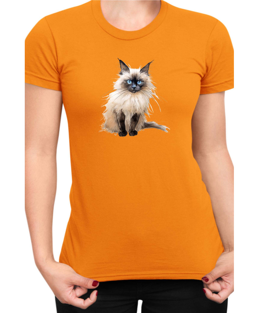 Дамска Тениска Funny Cats Breeds Birman 3