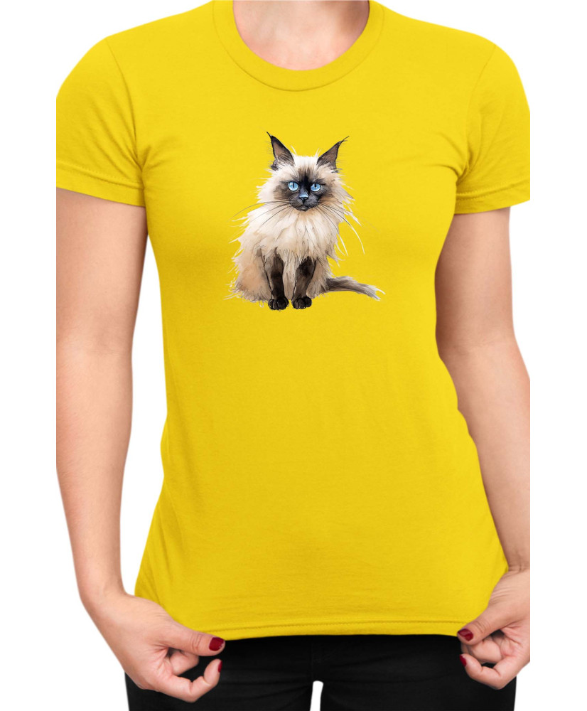 Дамска Тениска Funny Cats Breeds Birman 3