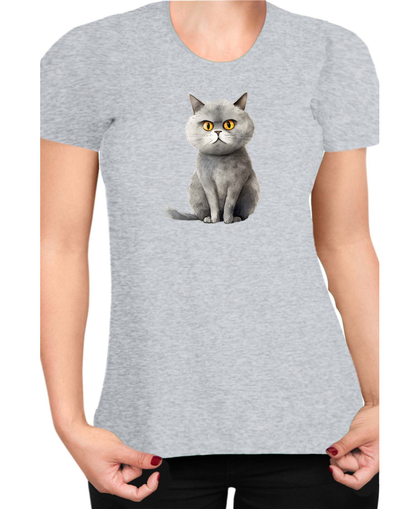 Дамска Тениска Funny Cats Breeds British Shorthair 1