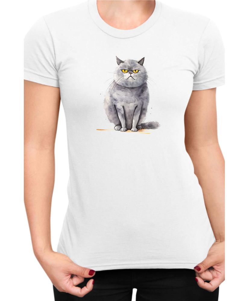 Дамска Тениска Funny Cats Breeds British Shorthair 2
