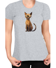 Дамска Тениска Funny Cats Breeds Burmese 1
