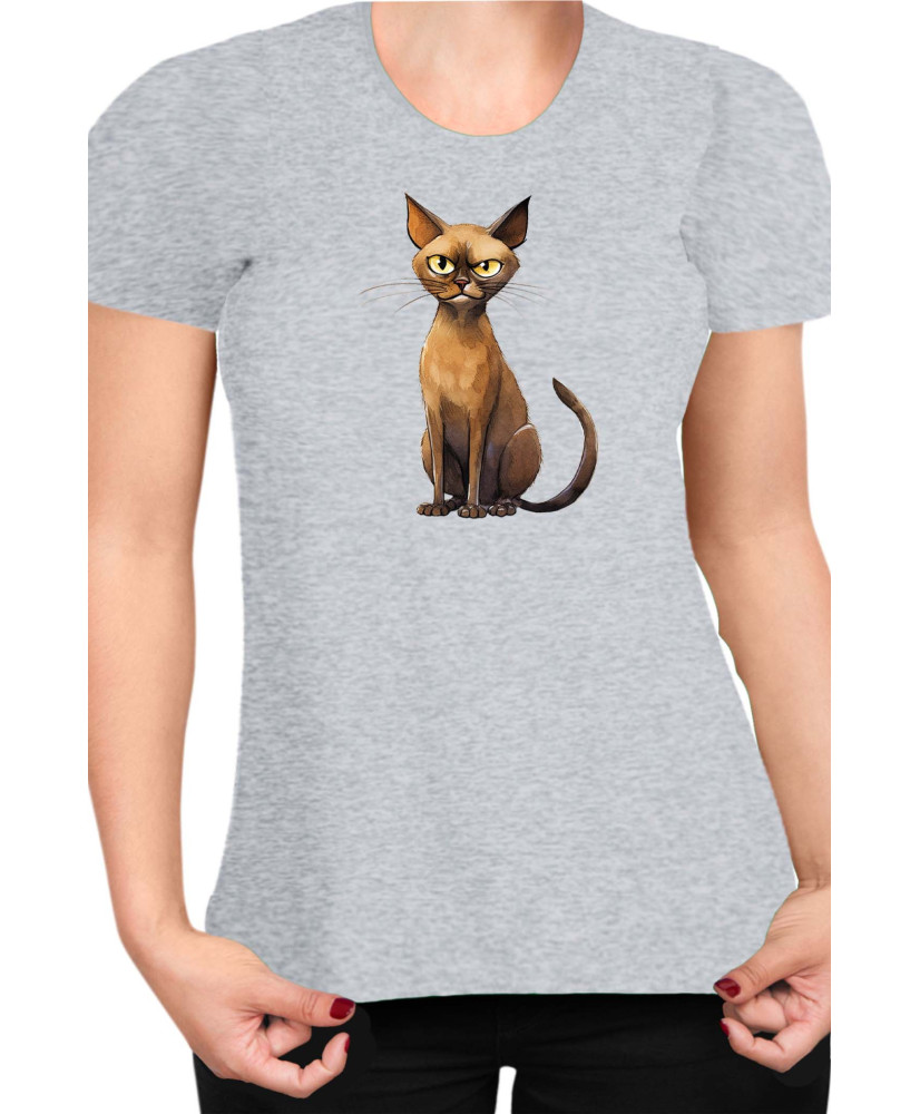 Дамска Тениска Funny Cats Breeds Burmese 1