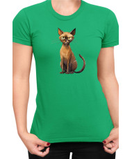 Дамска Тениска Funny Cats Breeds Burmese 1