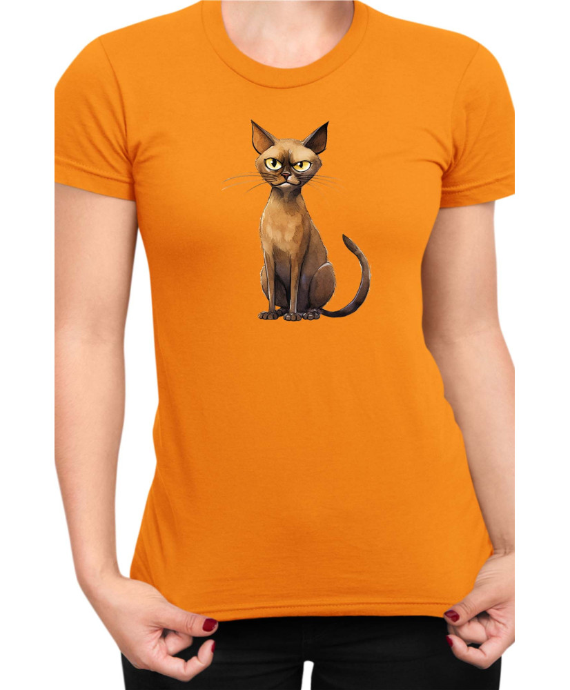 Дамска Тениска Funny Cats Breeds Burmese 1