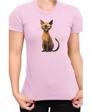 Дамска Тениска Funny Cats Breeds Burmese 1