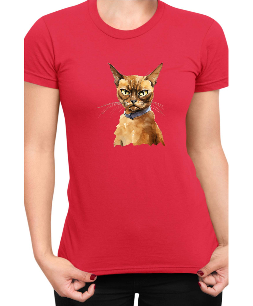 Дамска Тениска Funny Cats Breeds Burmese 2