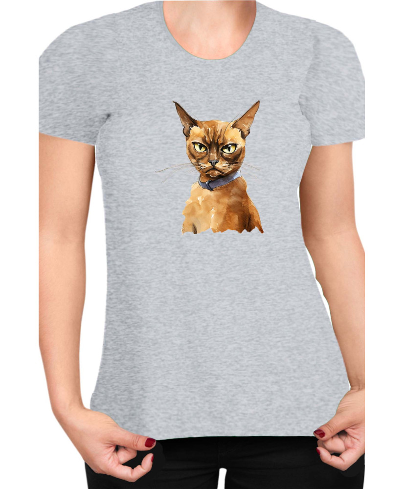 Дамска Тениска Funny Cats Breeds Burmese 2
