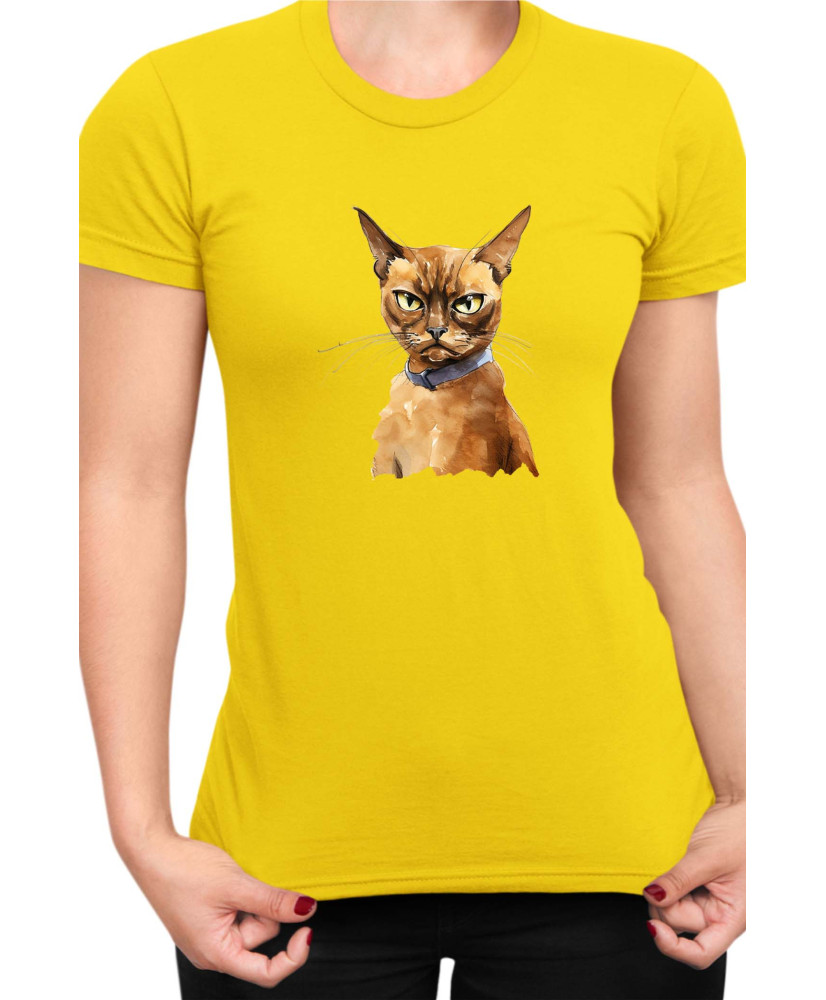 Дамска Тениска Funny Cats Breeds Burmese 2