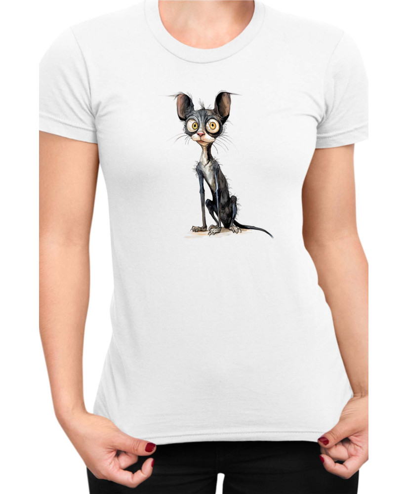 Дамска Тениска Funny Cats Breeds Cornish Rex