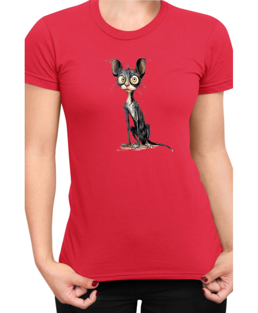 Дамска Тениска Funny Cats Breeds Cornish Rex