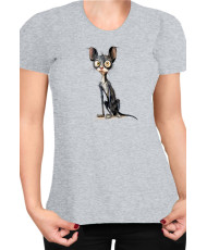 Дамска Тениска Funny Cats Breeds Cornish Rex