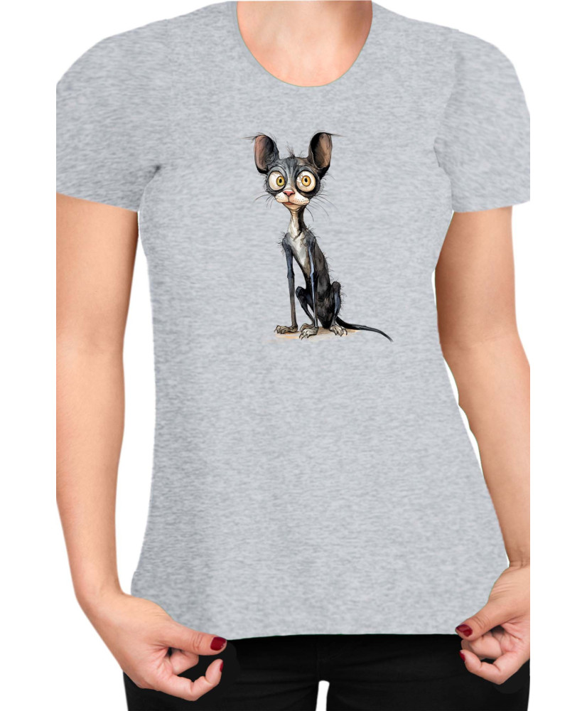 Дамска Тениска Funny Cats Breeds Cornish Rex