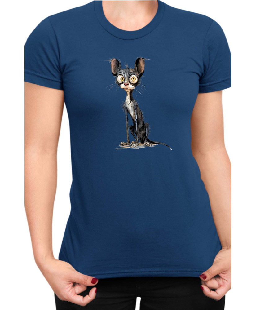 Дамска Тениска Funny Cats Breeds Cornish Rex