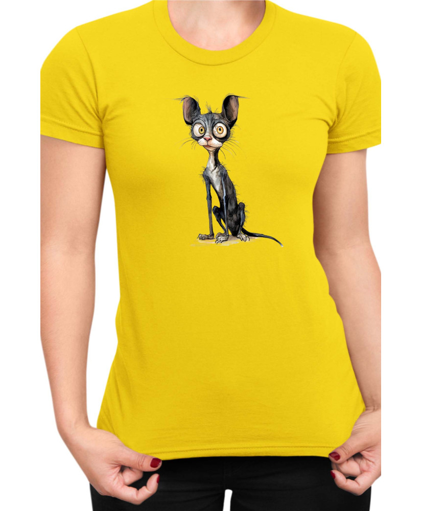 Дамска Тениска Funny Cats Breeds Cornish Rex