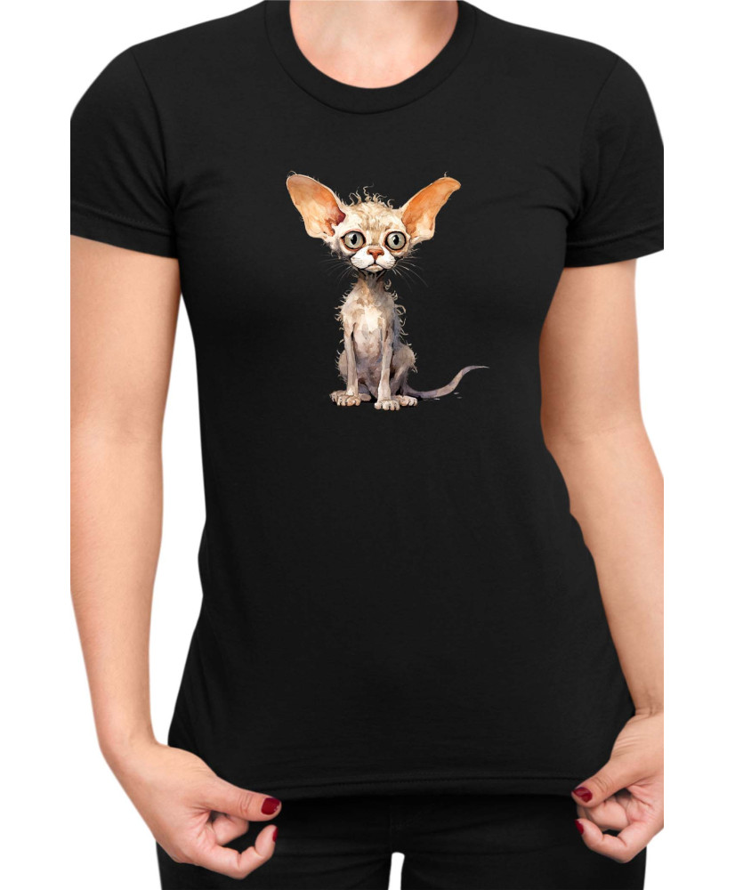 Дамска Тениска Funny Cats Breeds Devon Rex