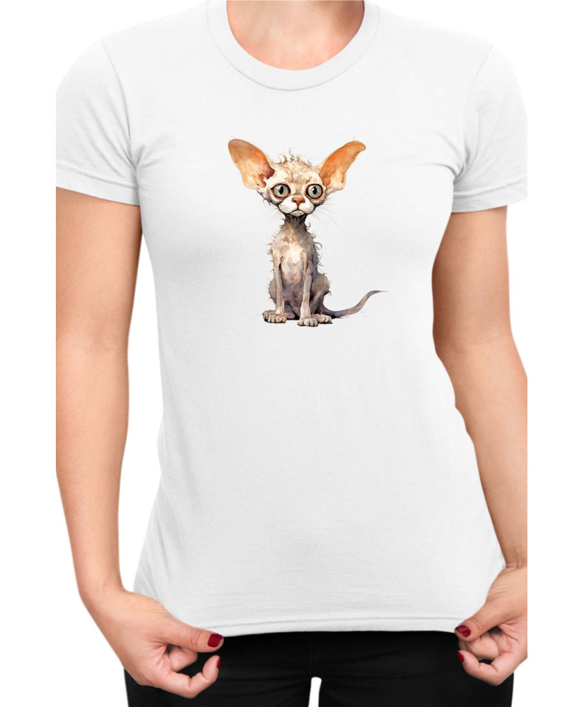 Дамска Тениска Funny Cats Breeds Devon Rex
