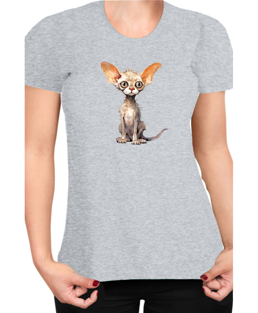Дамска Тениска Funny Cats Breeds Devon Rex