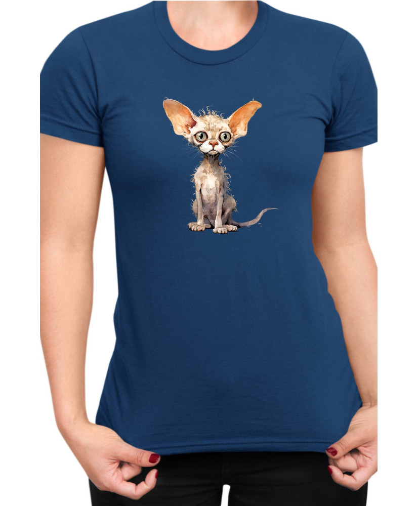 Дамска Тениска Funny Cats Breeds Devon Rex