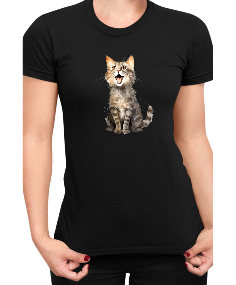 Дамска Тениска Funny Cats Breeds Domestic Shorthair