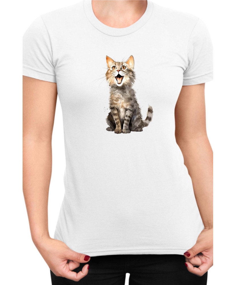 Дамска Тениска Funny Cats Breeds Domestic Shorthair