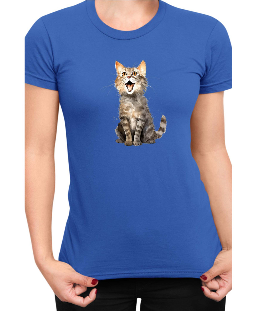 Дамска Тениска Funny Cats Breeds Domestic Shorthair