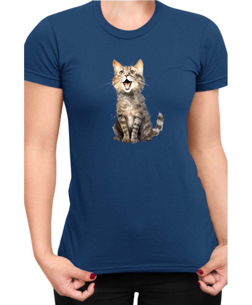 Дамска Тениска Funny Cats Breeds Domestic Shorthair