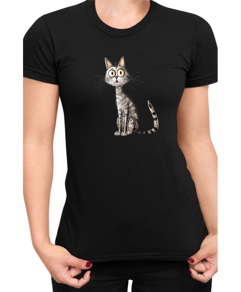 Дамска Тениска Funny Cats Breeds Egyptian Mau 1