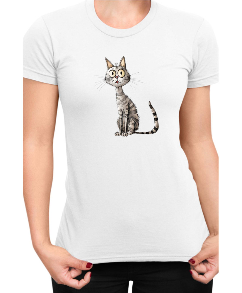 Дамска Тениска Funny Cats Breeds Egyptian Mau 1