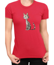 Дамска Тениска Funny Cats Breeds Egyptian Mau 1