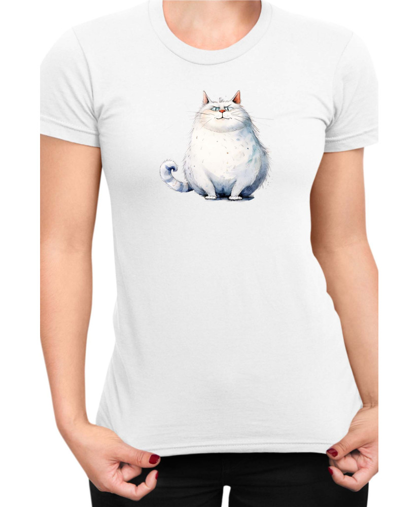 Дамска Тениска Funny Cats Breeds Fat Cat